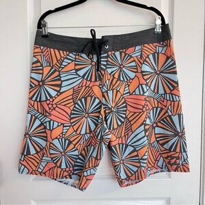 Billabong Sundays X Men's Boardshort Shorts Orange Blue Swim Trunks Size 34